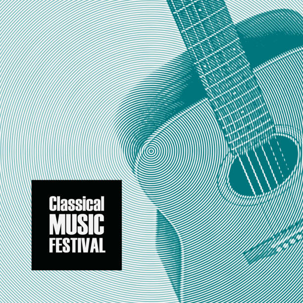 istock Banner for classical music festival with a guitar 939615578