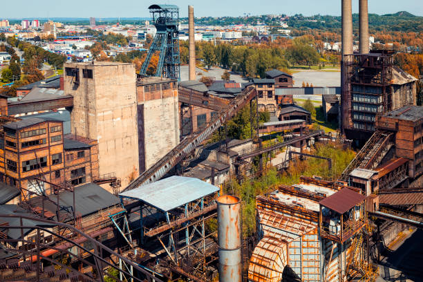 istock Aeral viev of the old closed coal mine 939636498