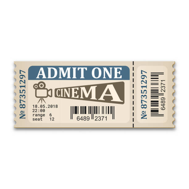 istock Cinema ticket in retro style. Admission ticket isolated on white background. Vector illustration 939637752