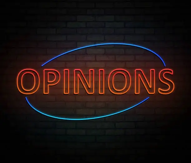 Photo of Neon opinions concept.