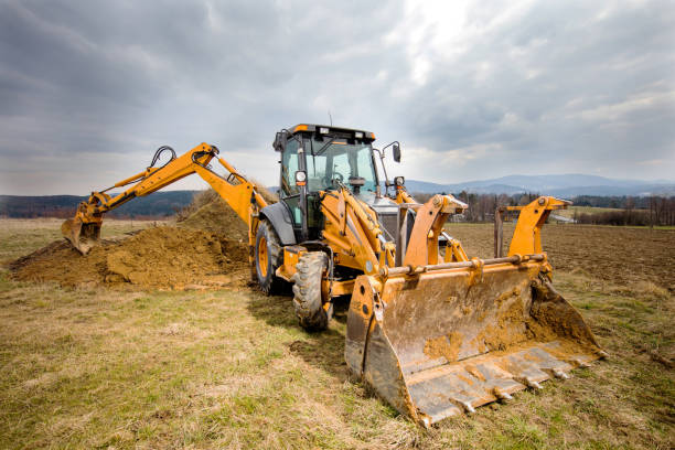 istock Construction machinery excavator at earthworks 939638370