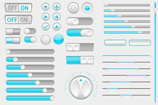 Interface Buttons Web Toggle Switch And Push Buttons Navigation Buttons ...