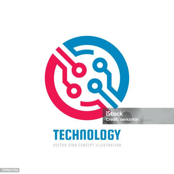 Sign Technology Image Technology Vector Sign Template For Corporate Identity Abstract Chip ...