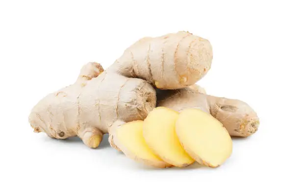 Photo of Ginger root isolated on white background