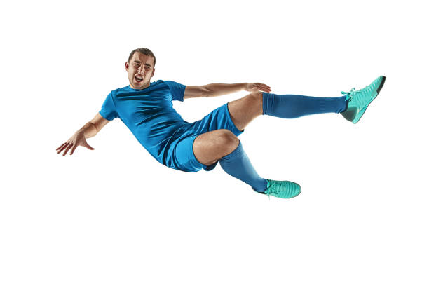 istock Professional football soccer player isolated white background 939647628