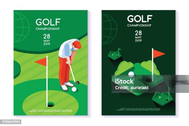 Golf Club Poster Template Stock Illustration - Download Image Now - Golf, Poster, Putting - Golf