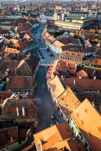 istock Ancient medieval architecture in Sibiu, Transylvania, Romania 939649404