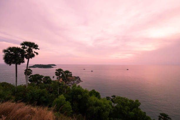 istock Sea view at sunset on top of mountain. 939650654