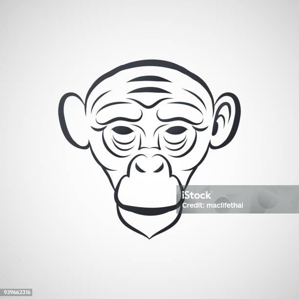 Ape Symbol Icon Design Vector Illustration Stock Illustration - Download Image Now - Animal, Animal Body Part, Animal Head