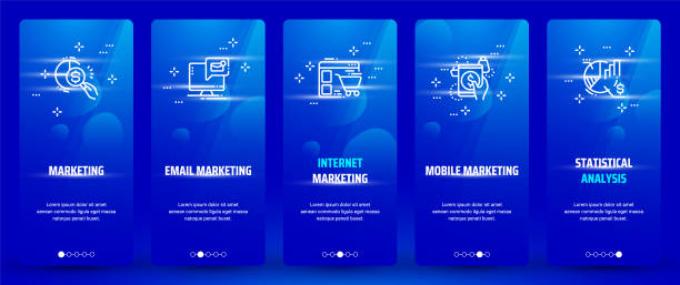 istock Marketing, Email marketing, Internet marketing, Mobile marketing, Statistical analysis Vertical Cards with strong metaphors 939665230