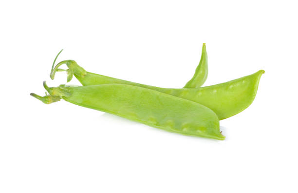 istock fresh green pea pod with stem on white background 939674938