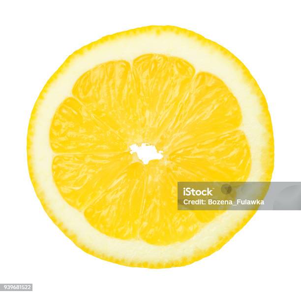 Slice Of Lemon Fruit Isolated On White Background Stock Photo - Download Image Now - Lemon - Fruit, Slice of Food, Chopped Food
