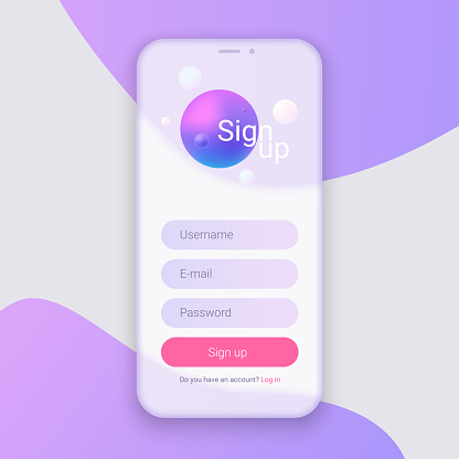 Sign Up Screen Clean Mobile Ui Design Concept Application With ...