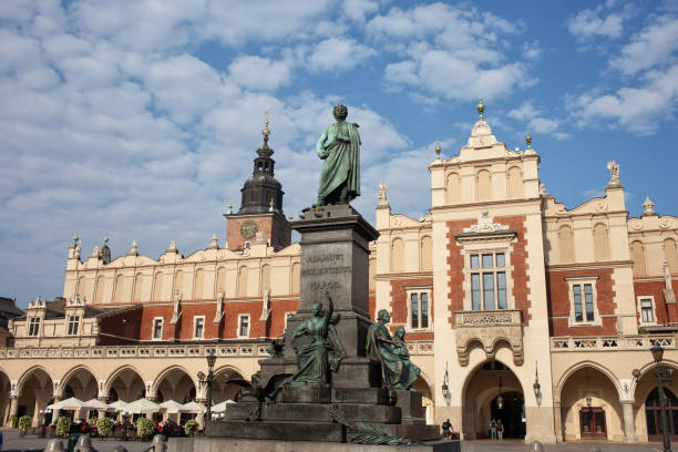 istock Adam Mickiewicz Monument and Sukiennice in Krakow 939713636