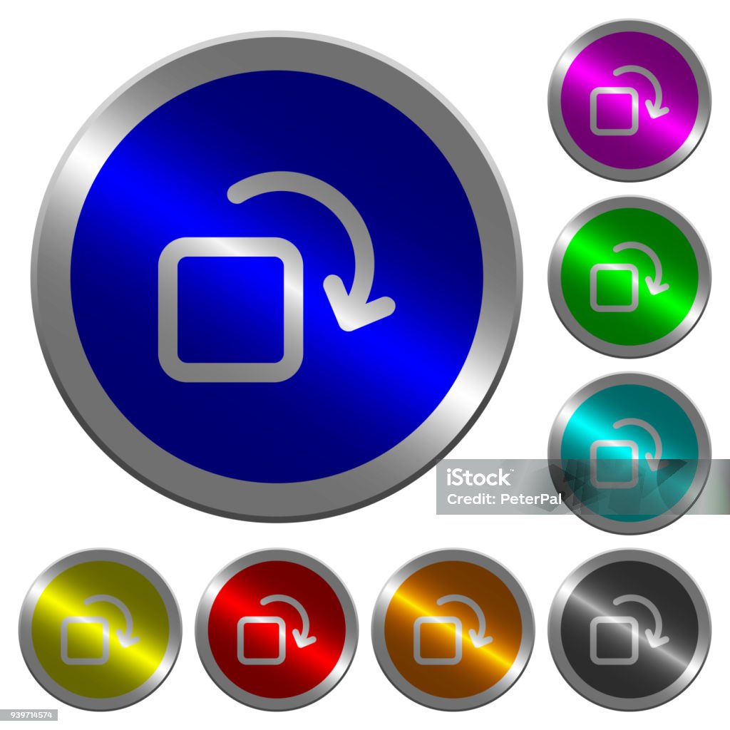 Rotate Circle Button Rotate Element Luminous Coinlike Round Color Buttons Stock Illustration ...