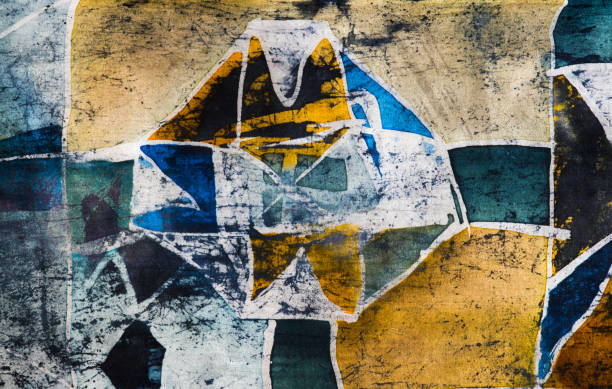 istock Abstraction, hot batik, background texture, handmade on silk 939722344