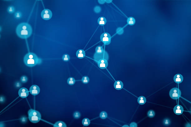 istock People connection lines on blue background, social network for technology concept, abstract illustration 939754500