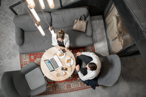istock Business couple at the cafe 939770798