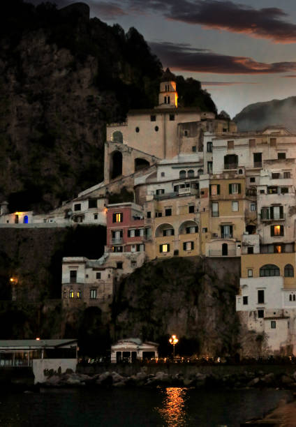 sunset, early evening in the Italian port city of Amalfi