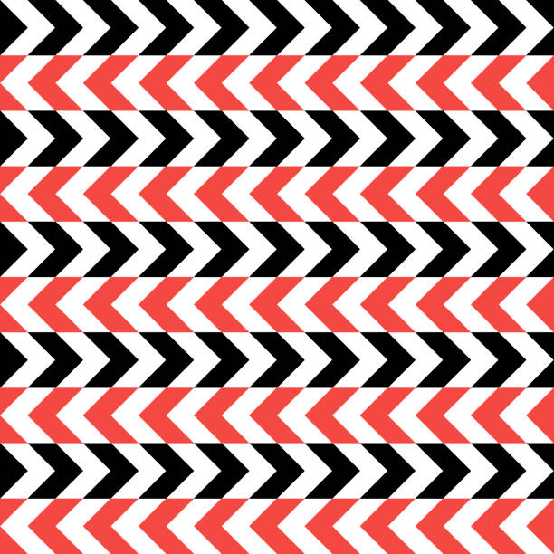 black and white zigzag stripes pattern. Geometric repeating pattern of zigzag. Vector design black and white zigzag stripes pattern. Geometric repeating pattern of zigzag. Vector background design road chevron warning signs stock illustrations