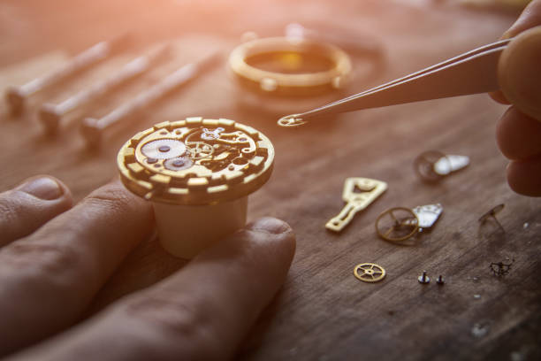istock Process of installing a part on a mechanical watch, watch repair 939791720