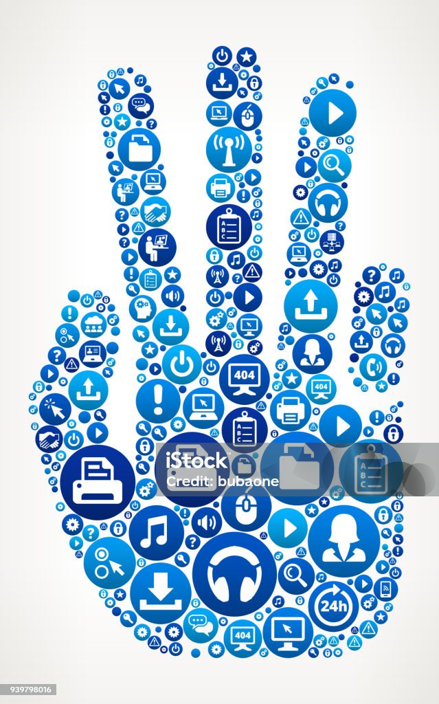Three Fingers Hand Computer Tech Support Stock Illustration - Download ...