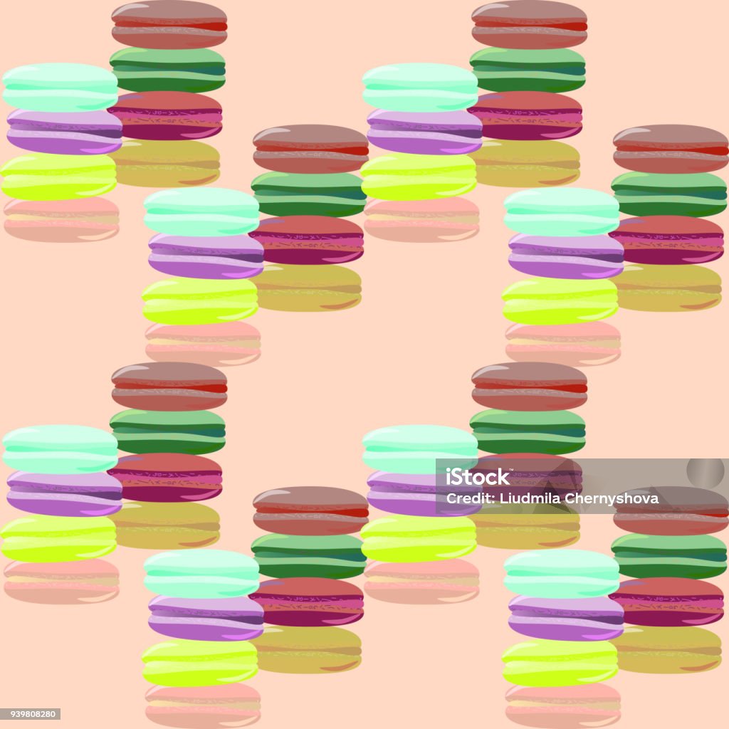 Macaroon Pattern Background Bright Seamless Pattern Of Macaroons On Soft Pink Background Stock ...