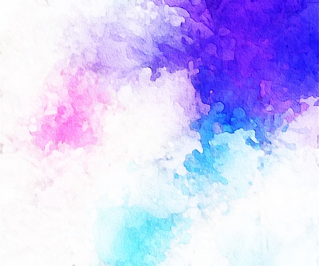 Blue aqua pink purple and white abstract watercolor painting