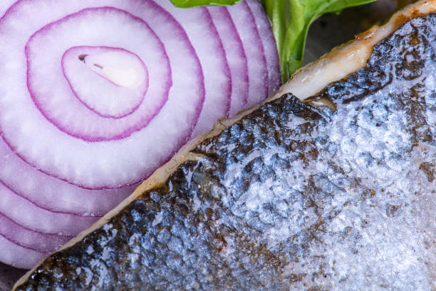 Close up of fish and onion