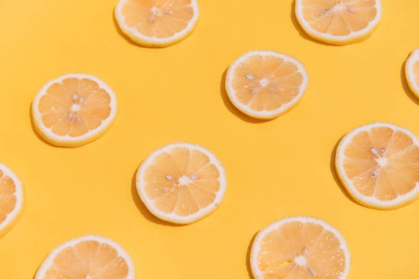 Pieces of fresh lemons