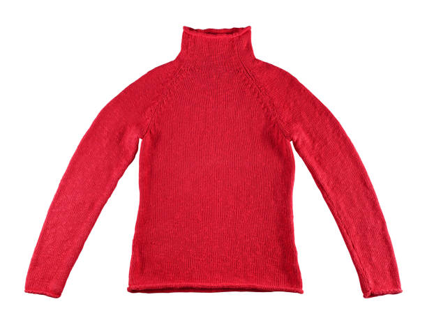 istock Red cotton sweater isolated on white background 939818070