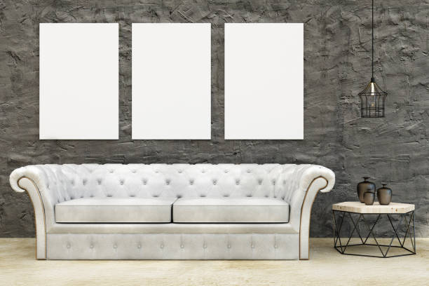istock Modern living room with empty poster 939818334