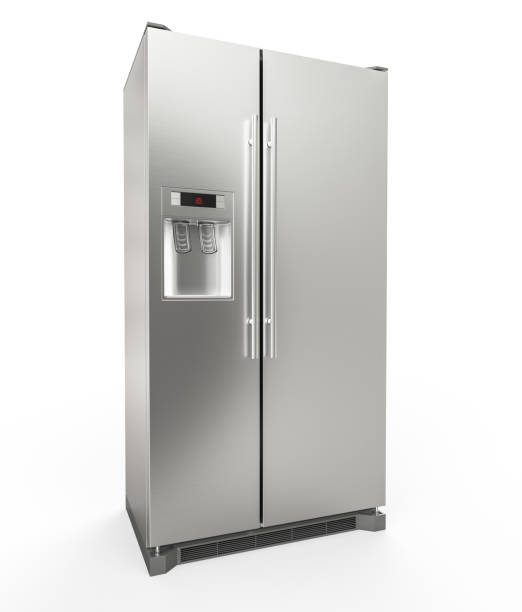 istock Modern Stainless Steel Refrigerator isolated on white background - 3D Rendering 939829994