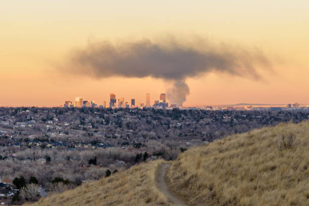 istock Smoke Cloud Hovering Over Downtown Denver, Colorado, USA 939841830