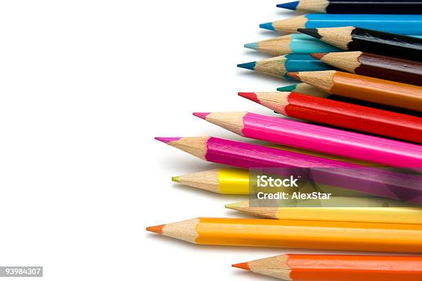 Photo libre de droit de Crayons De Couleur banque d'images et plus d'images libres de droit de Art - Art, Artisanat, Blanc