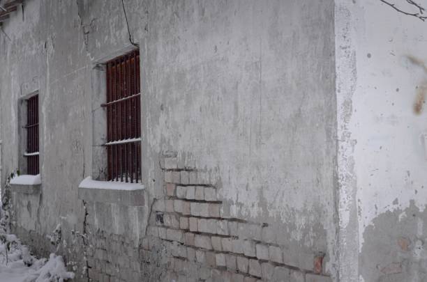 Building Exterior at Auschwitz Concentration Camp in Malopolskie Province, Poland. This is an open-air museum.