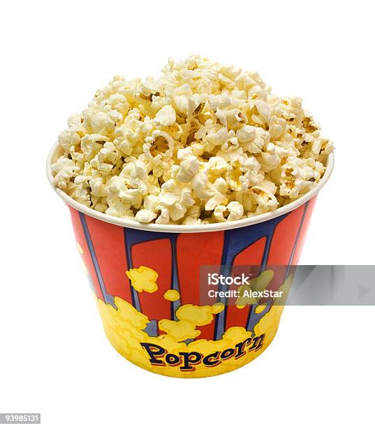 Pop Corn - Fotografie stock e altre immagini di Bianco - Bianco, Borsa, Burro