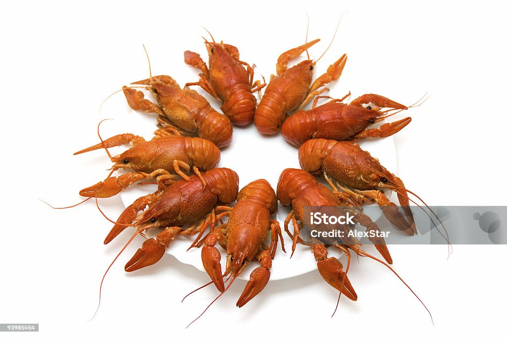 crayfishes auf Gericht - Lizenzfrei Essgeschirr Stock-Foto