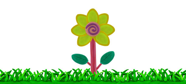 istock colorful flower on grass field made from plasticine 939863034