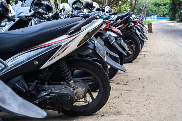 Scooters parking on Bali, Indonesia