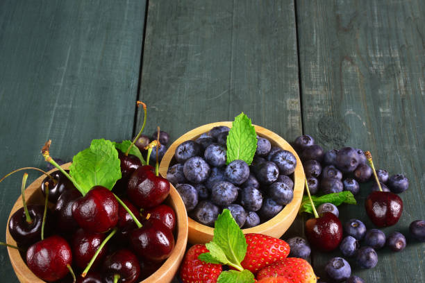 istock Mixed fruits berries, strawberry, cherries, blueberry. 939867032