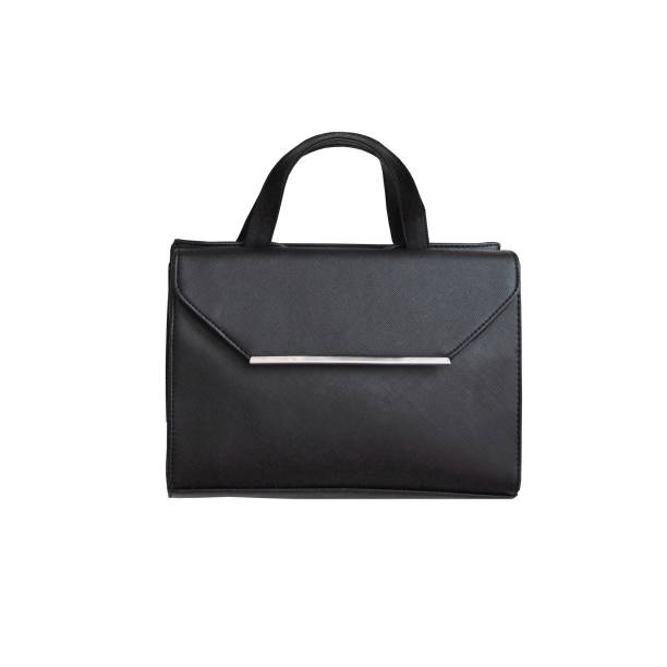 istock Black handbag. Fashionable concept. Isolated. White background 939875696