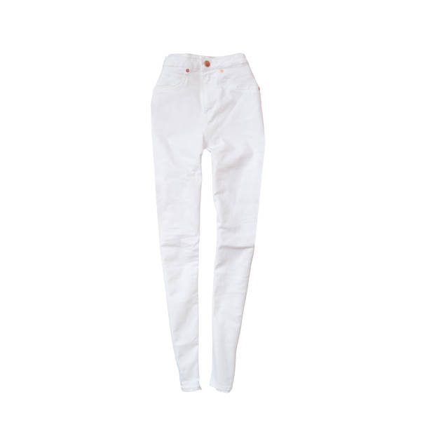 istock White jeans.  Fashionable concept. Isolated. White background 939875878