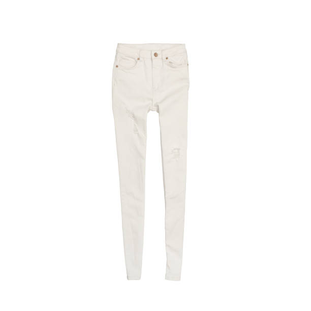 istock White jeans.  Fashionable concept. Isolated. White background 939875910