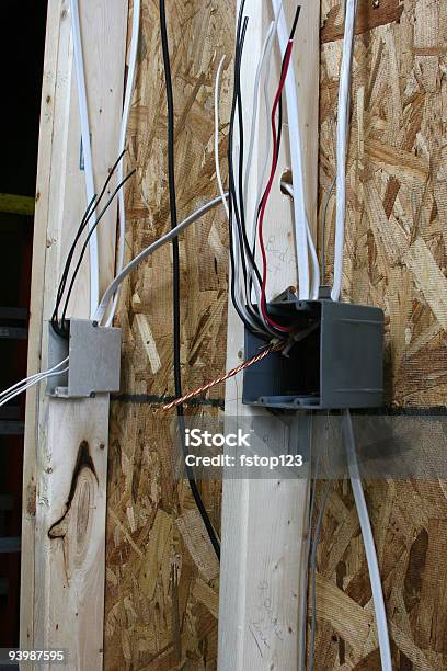 Dos Cajas De Interruptores Eléctricos De Nueva Construcción Foto de stock y más banco de imágenes de Aislante