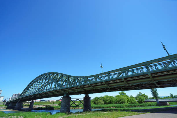istock beautiful steel arch bridge ‘Asahibashi bridge’ 939876588