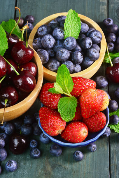 istock Mixed fruits berries, strawberry, cherries, blueberry. 939884116