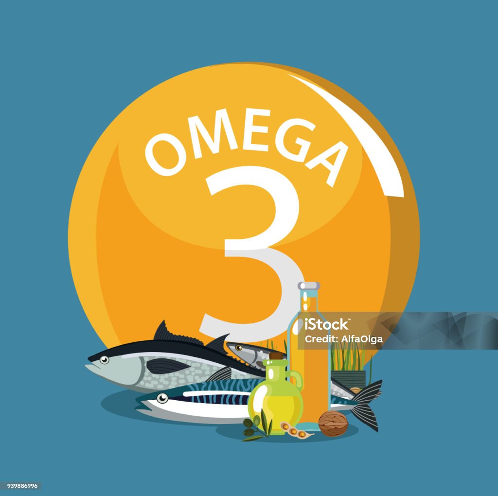 OMEGA10 - arte vectorial de Omega-3 libre de derechos
