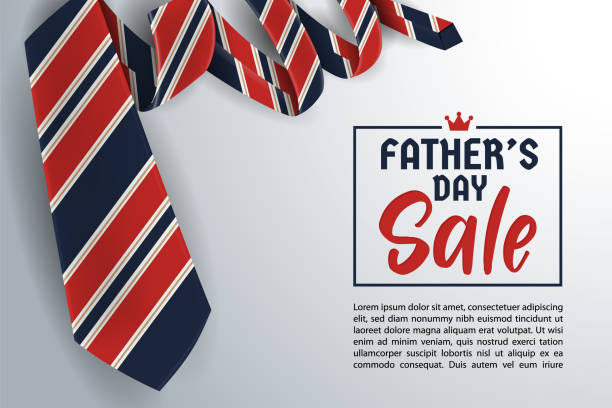 stockillustraties, clipart, cartoons en iconen met father's day de ontwerp van de achtergrond van de wenskaart met stropdas - das