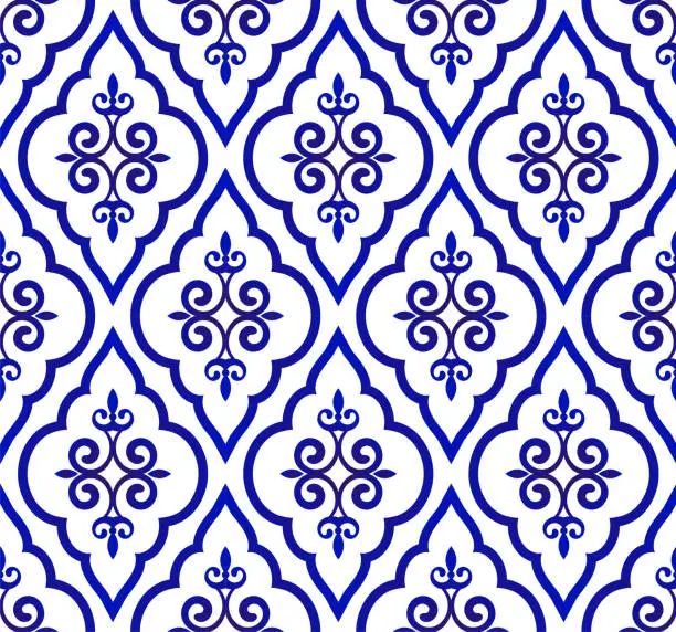 Vector illustration of blue and white pattern vector